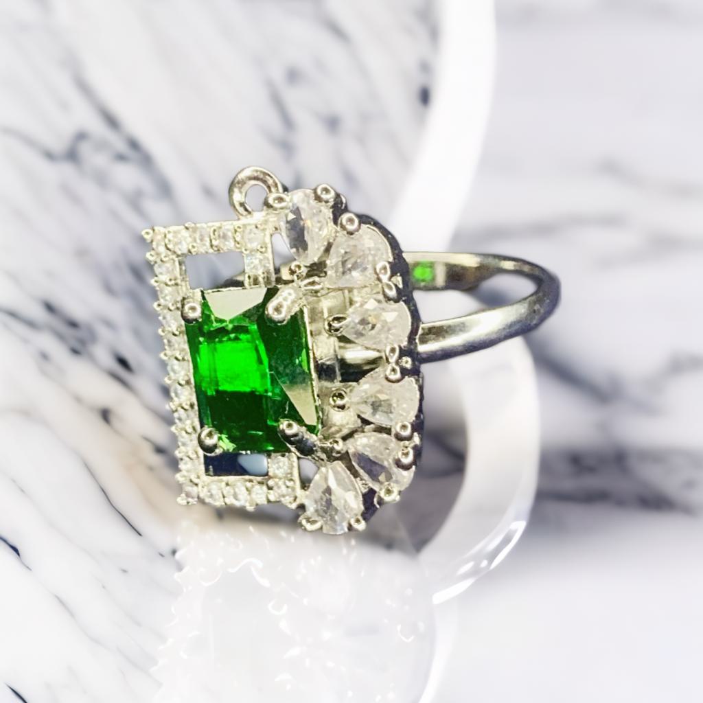 "AD ring with single stone designer"