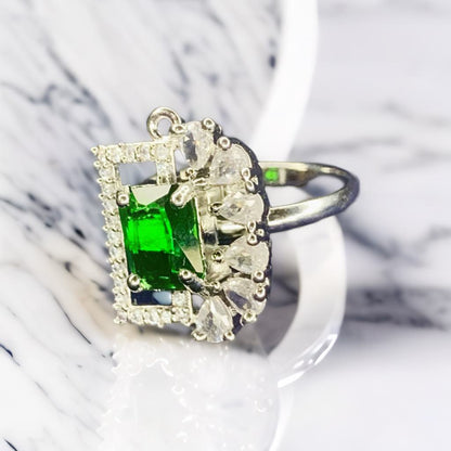 "AD ring with single stone designer"