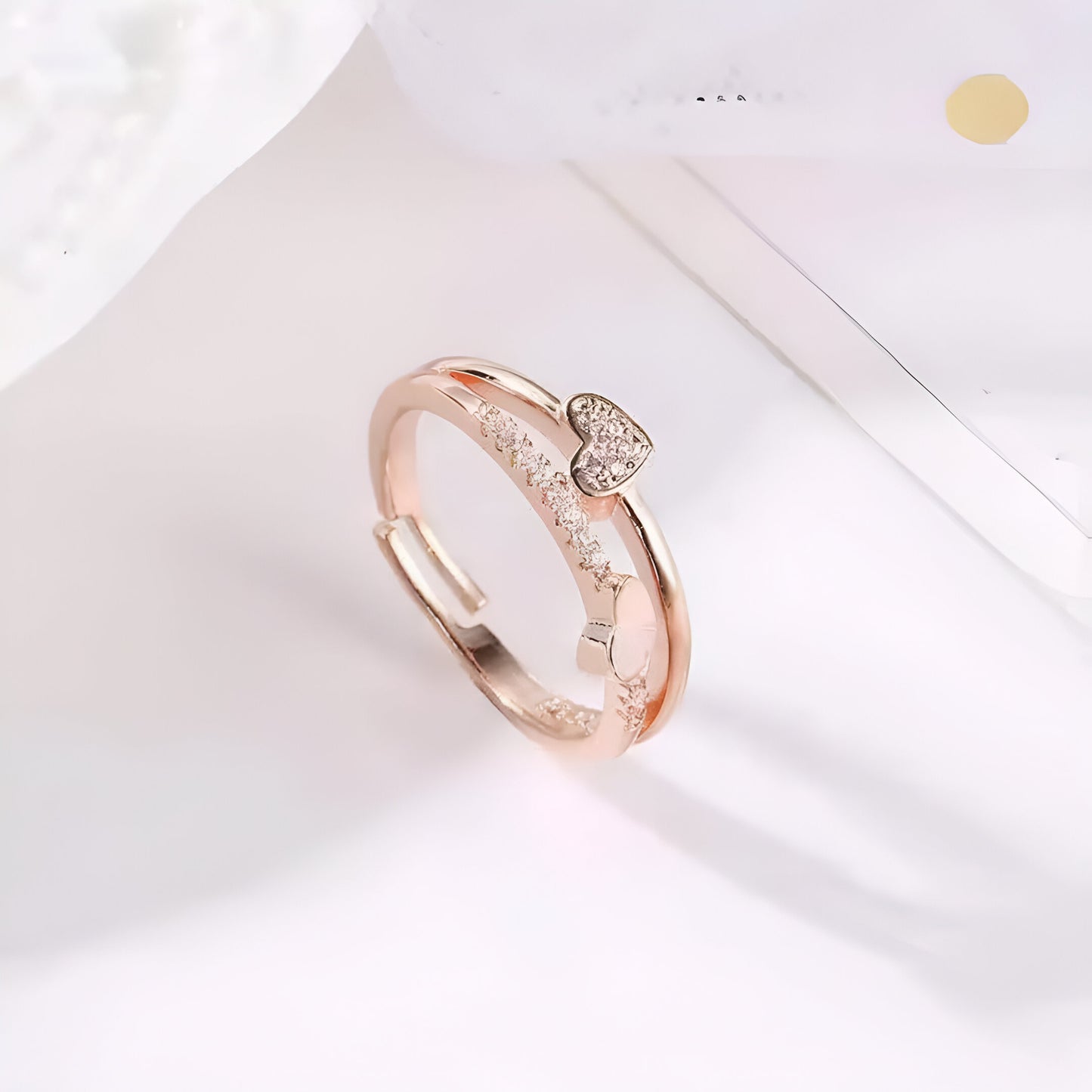 Rose Gold Open Heart Promise Ring - Fashion Jewellery for Women | Risidh Accessories